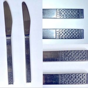 Vintage MSI DANIKA Knife Stainless Silverware Flatware, 2 Knives